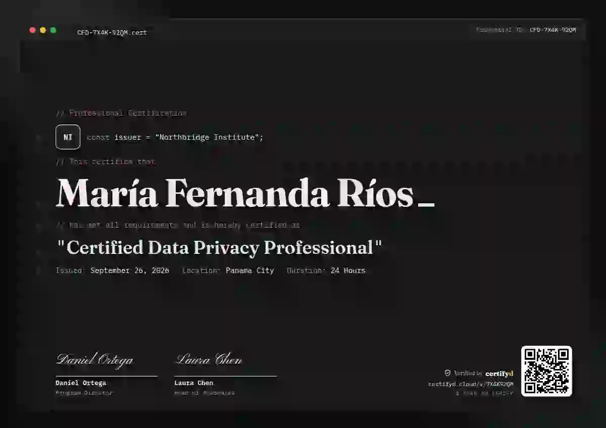 Tech Mono Mono Bright Dots professional certification certificate template