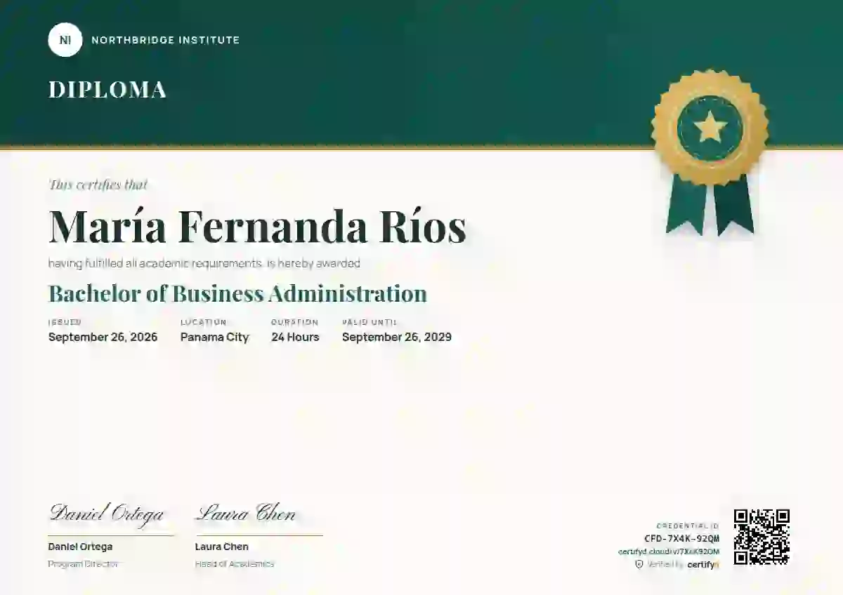 Seal Masthead Seafoam Tall Band academic diploma certificate template