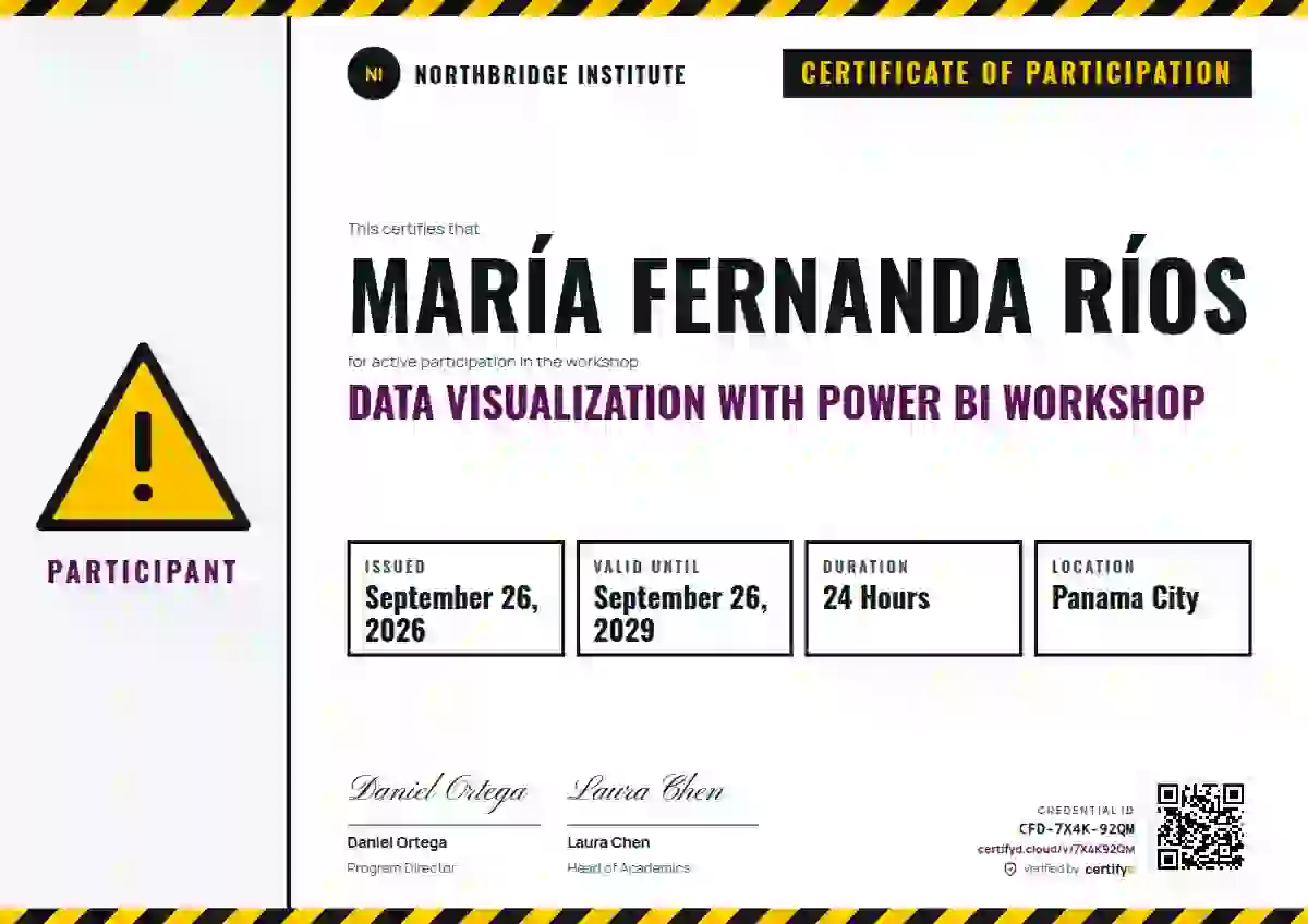 Plantilla de certificado Safety Card Fuchsia Thin Stripes de webinar y taller