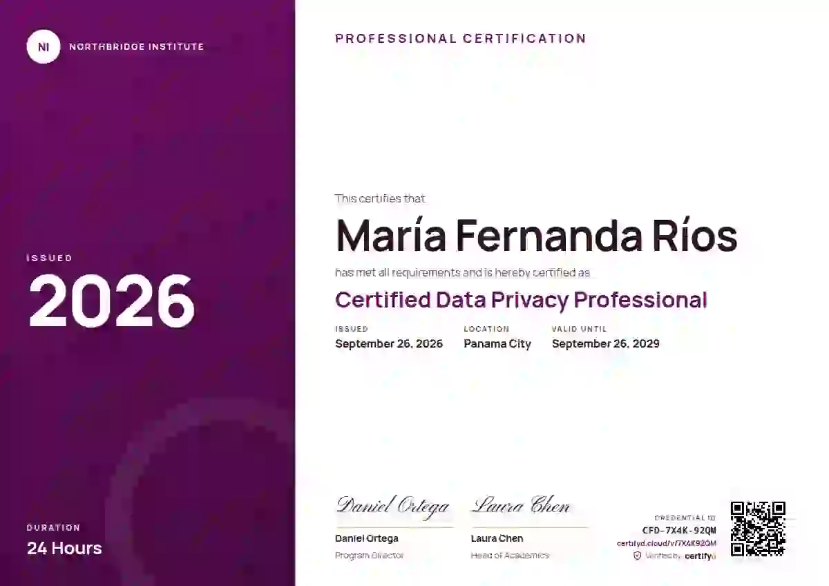 Plantilla de certificado Level Ladder Fuchsia Wide Panel de certificación profesional