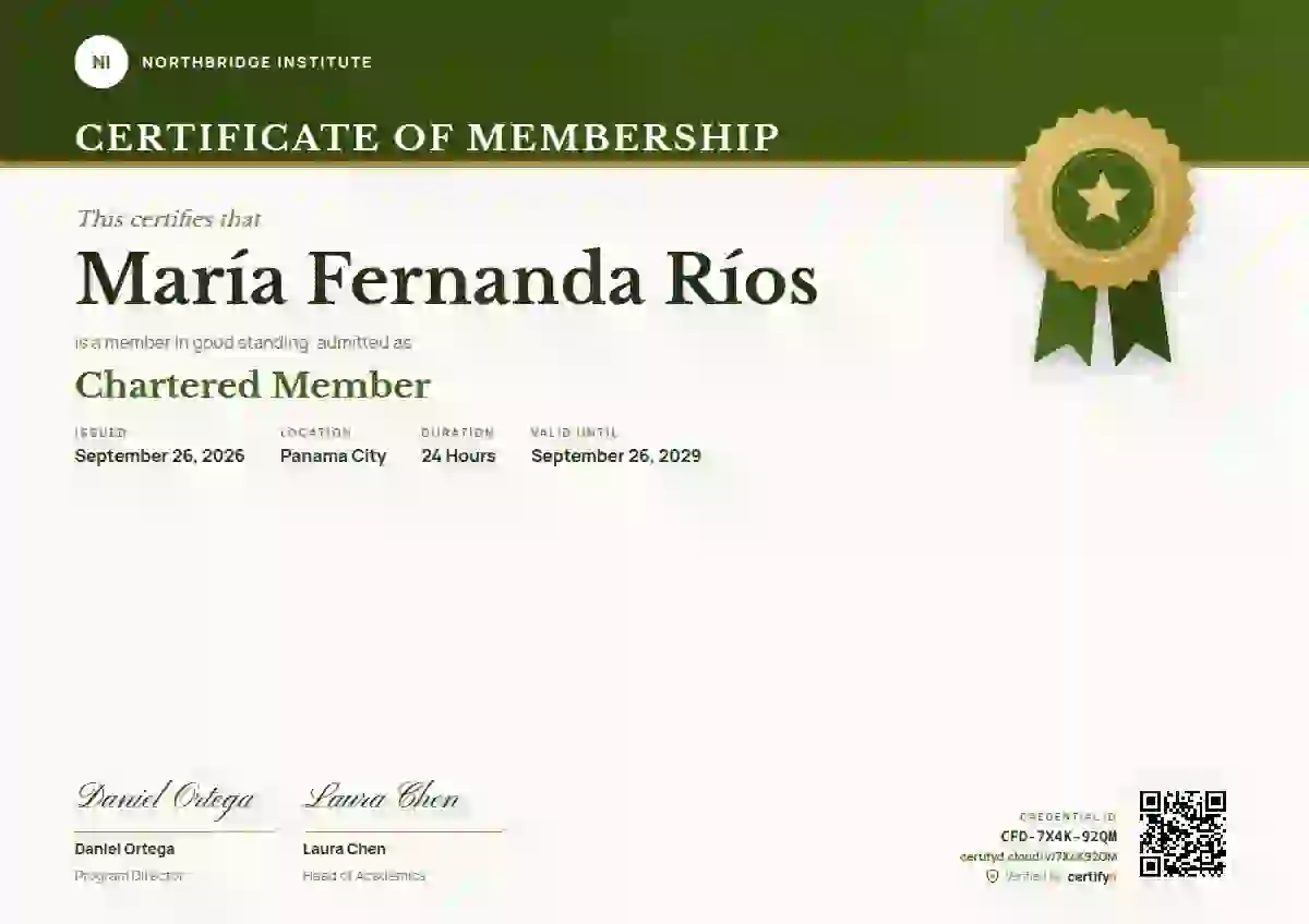 Plantilla de certificado Seal Masthead Lime Short Band de membresía