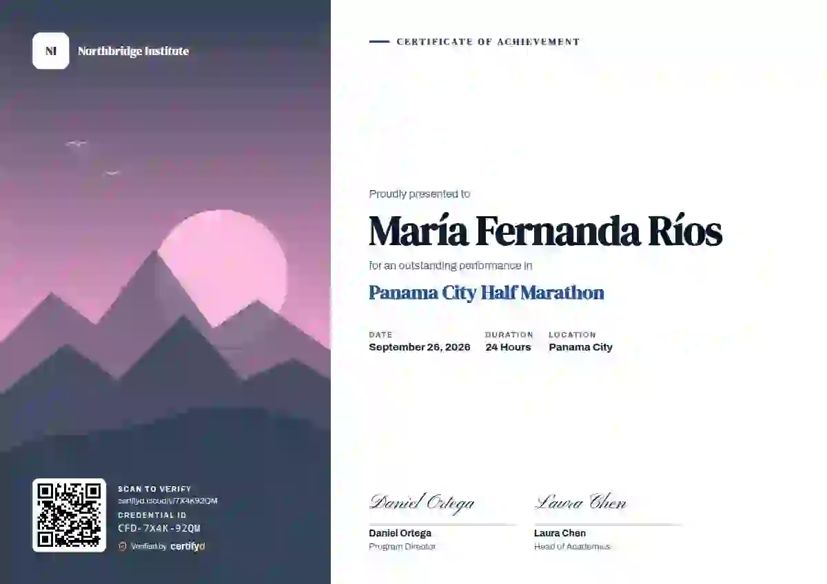 Plantilla de certificado Duotone Slate Dmserif Archivo de deportes