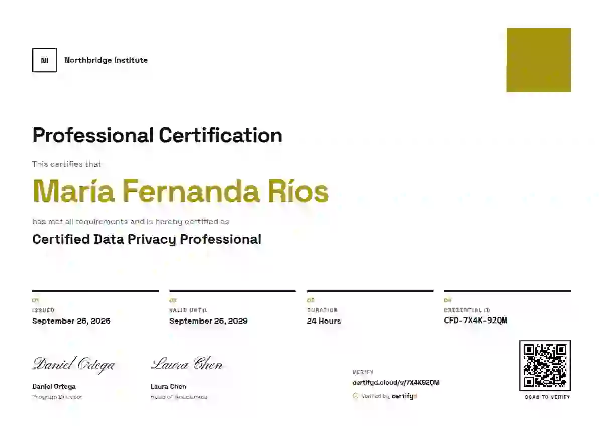 Swiss Grid Marigold Huge Square professional certification certificate template