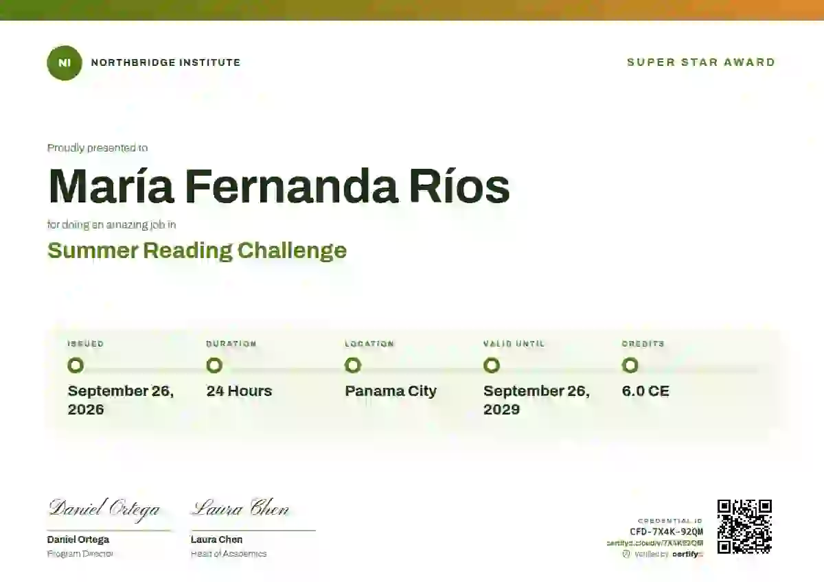 Plantilla de certificado Training Timeline Soft Lime Thick Bar de escuela y niños