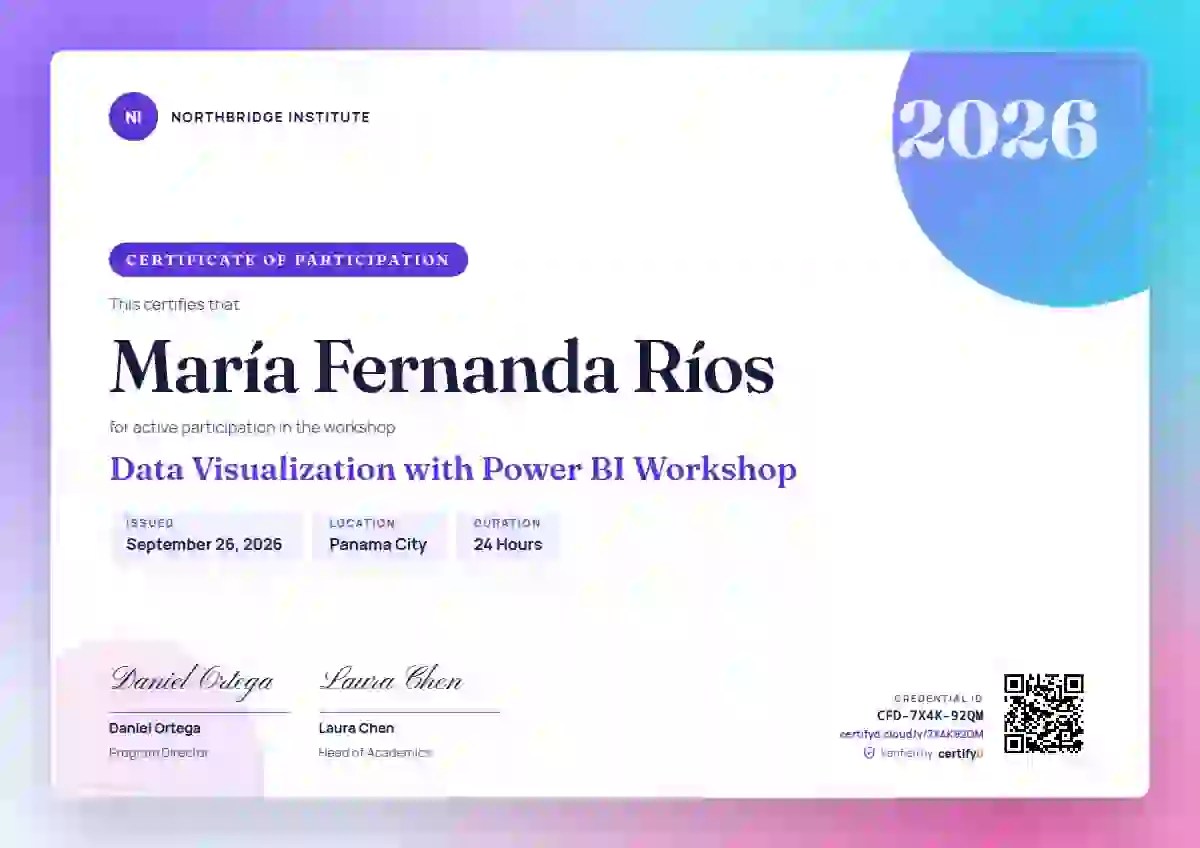 Aurora Gradient Violet Sharp Card webinar and workshop certificate template
