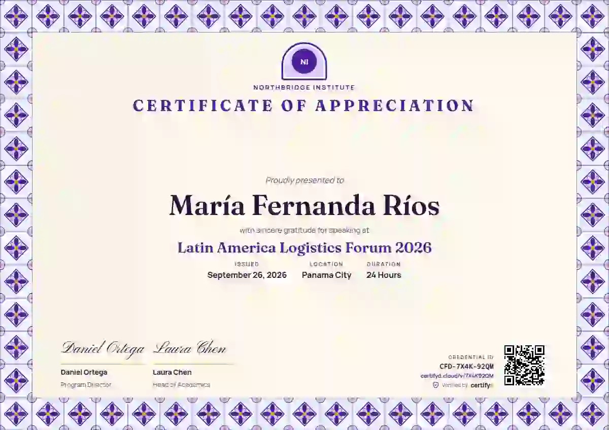 Talavera Frame Violet Soft Tile conference speaker certificate template