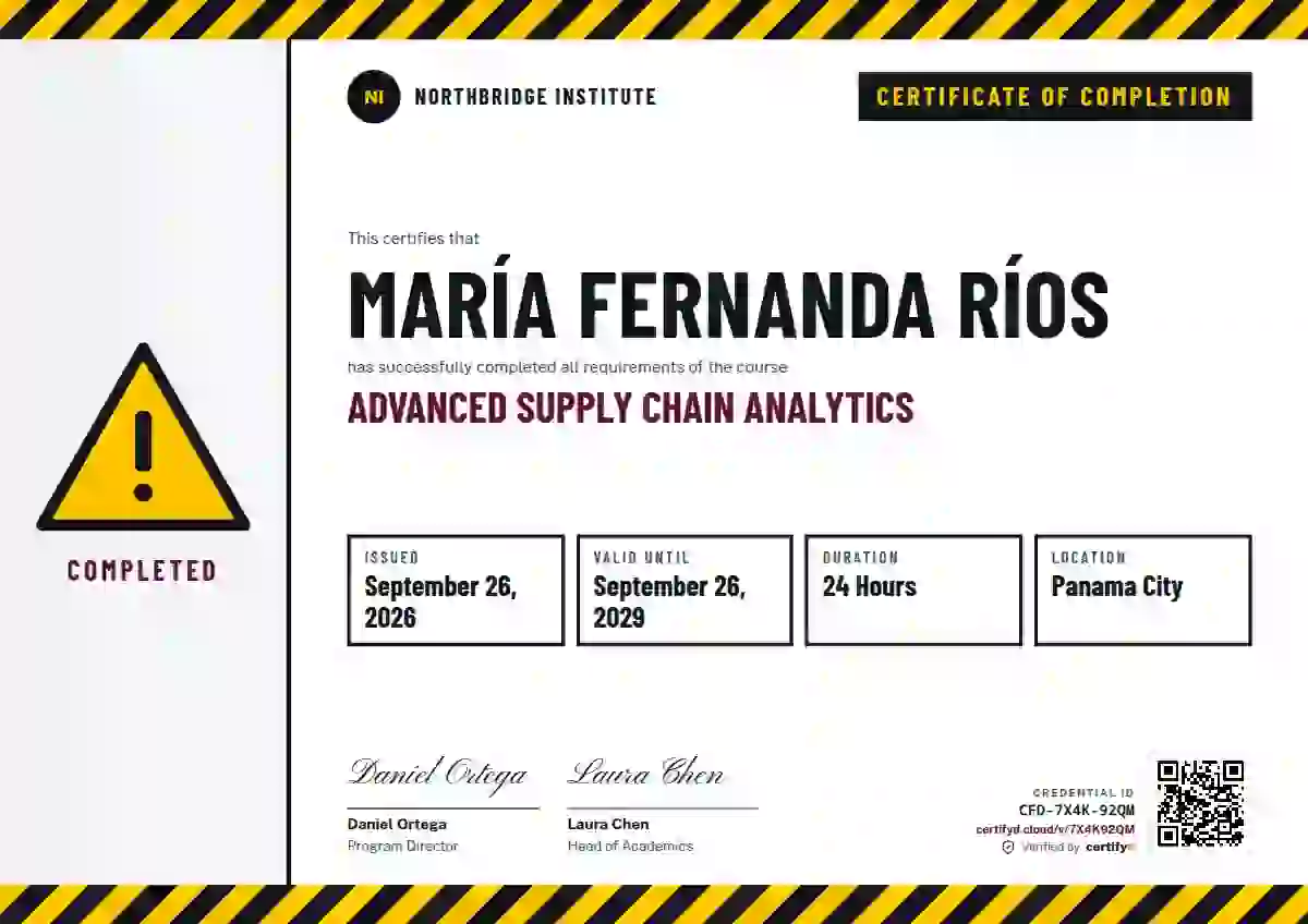 Safety Card Raspberry Thick Stripes course completion certificate template