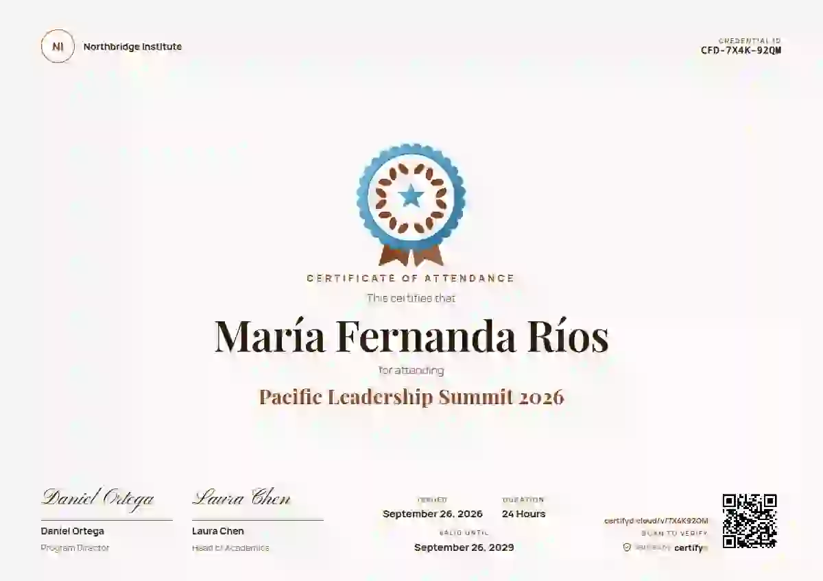 Plantilla de certificado Medallion Copper No Rays de asistencia a eventos