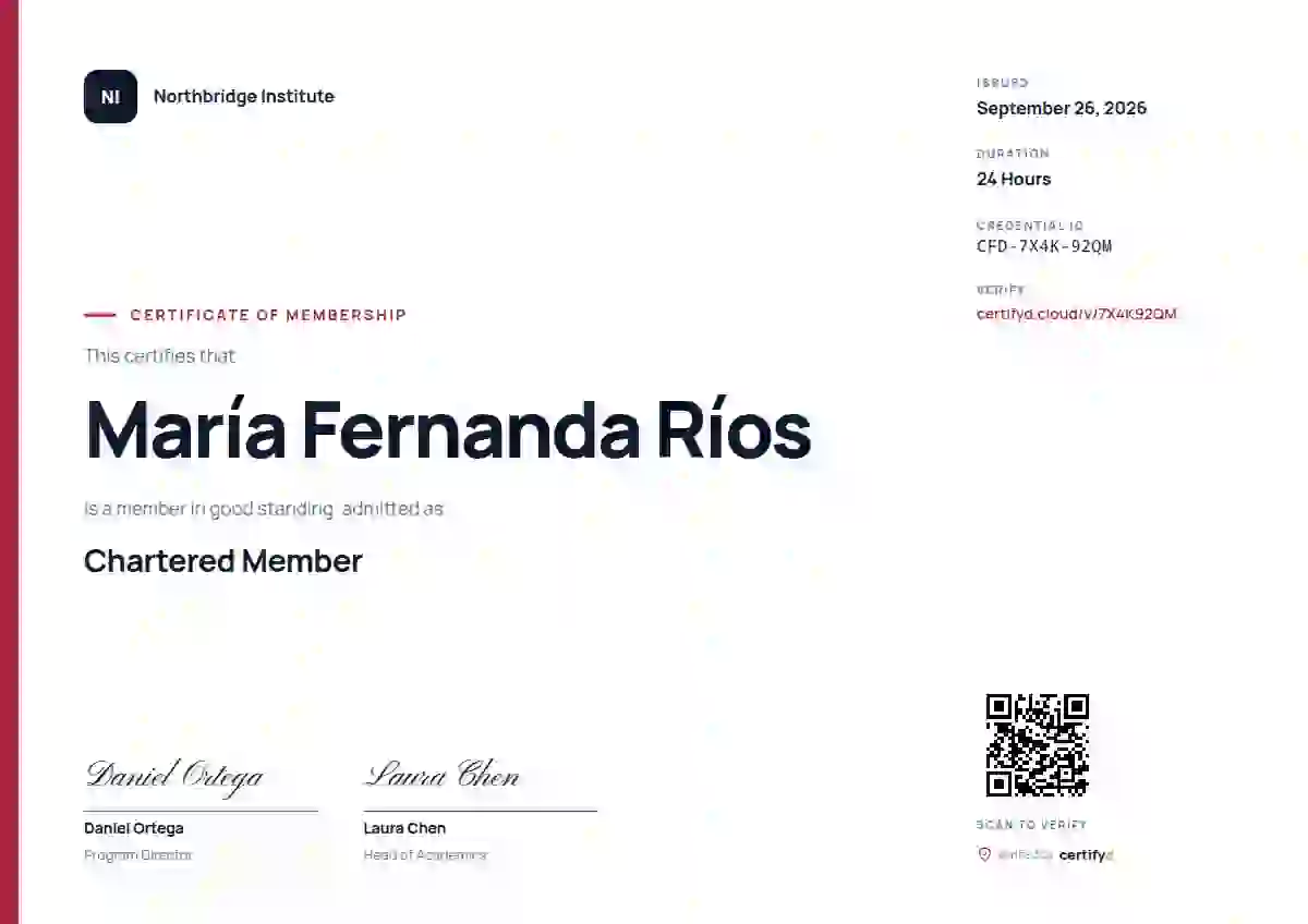 Plantilla de certificado Modern Minimal Rose Mid Bar de membresía
