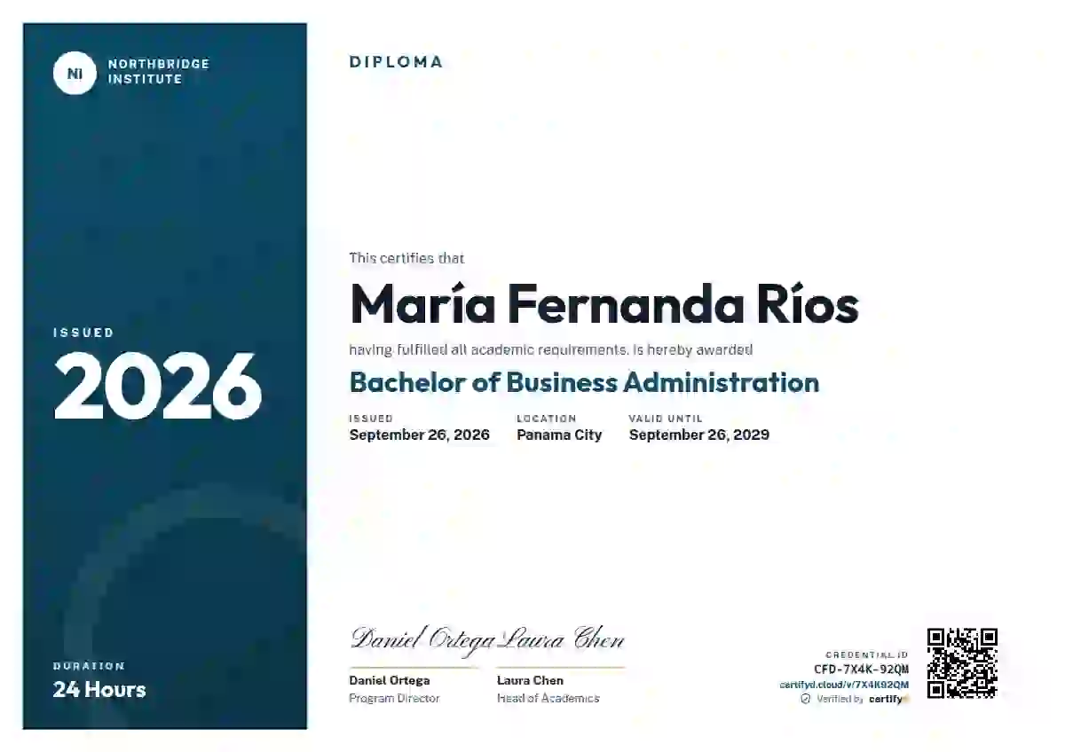 Plantilla de certificado Level Ladder Cerulean Narrow Panel de diploma académico