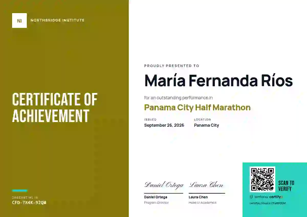 Plantilla de certificado Color Block Marigold No Year de deportes