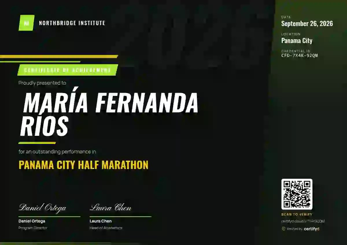 Plantilla de certificado Sports Dynamic Lime de deportes