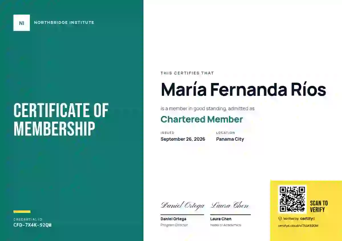 Plantilla de certificado Color Block Lagoon No Year de membresía