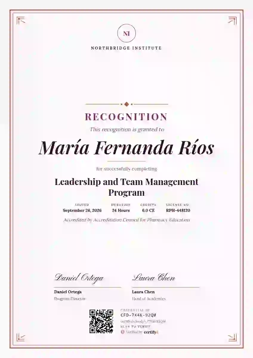 Portrait Classic Raspberry No Seal latin america certificate template