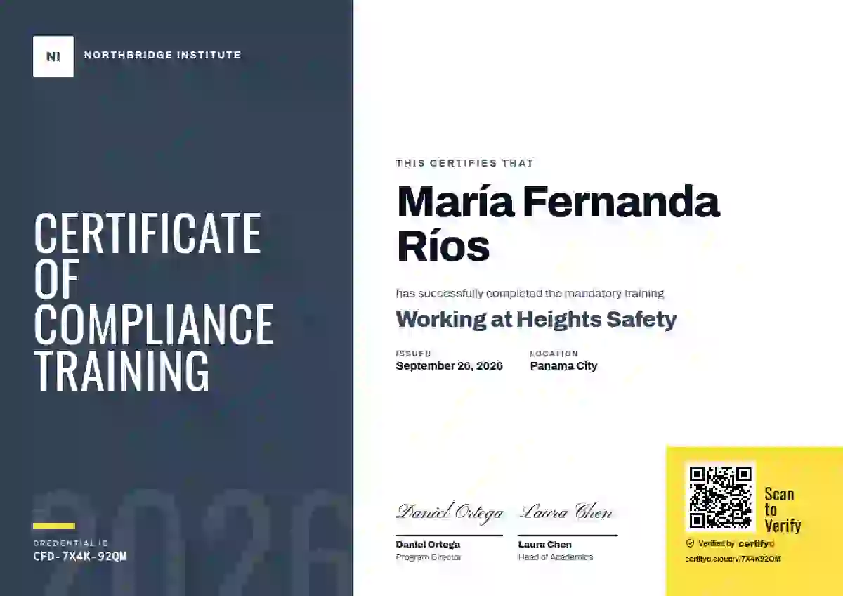 Color Block Slate Oswald Archivo compliance and safety certificate template