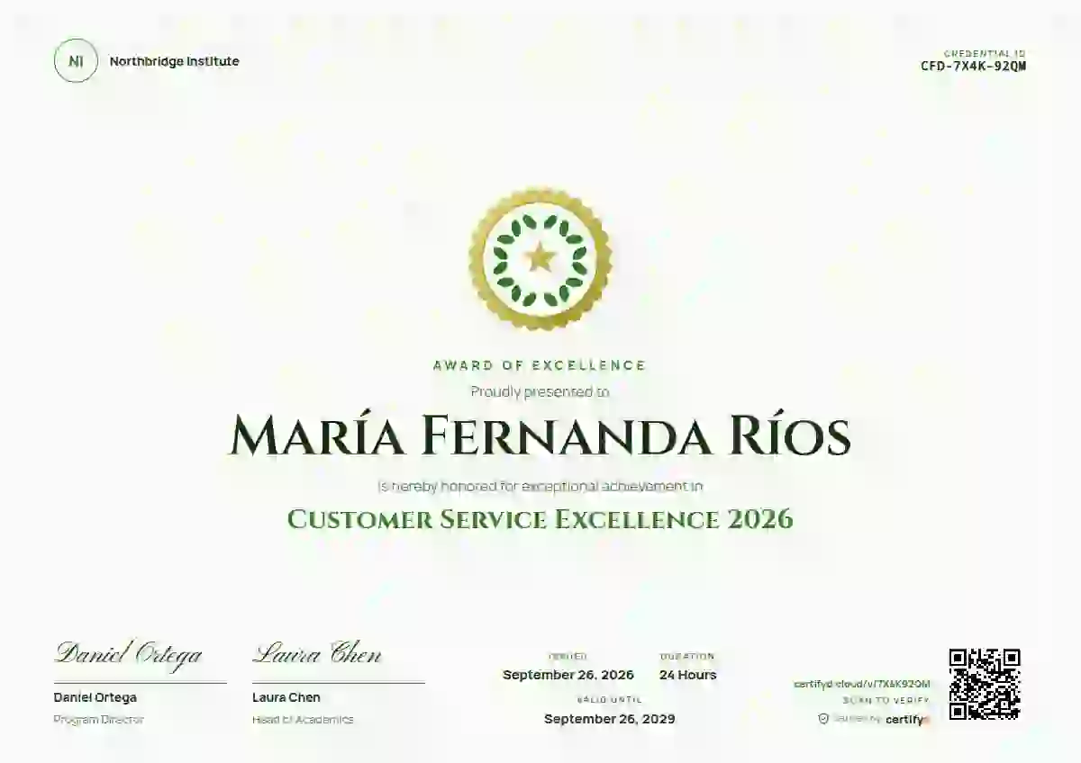 Medallion Fern No Ribbon awards and achievement certificate template