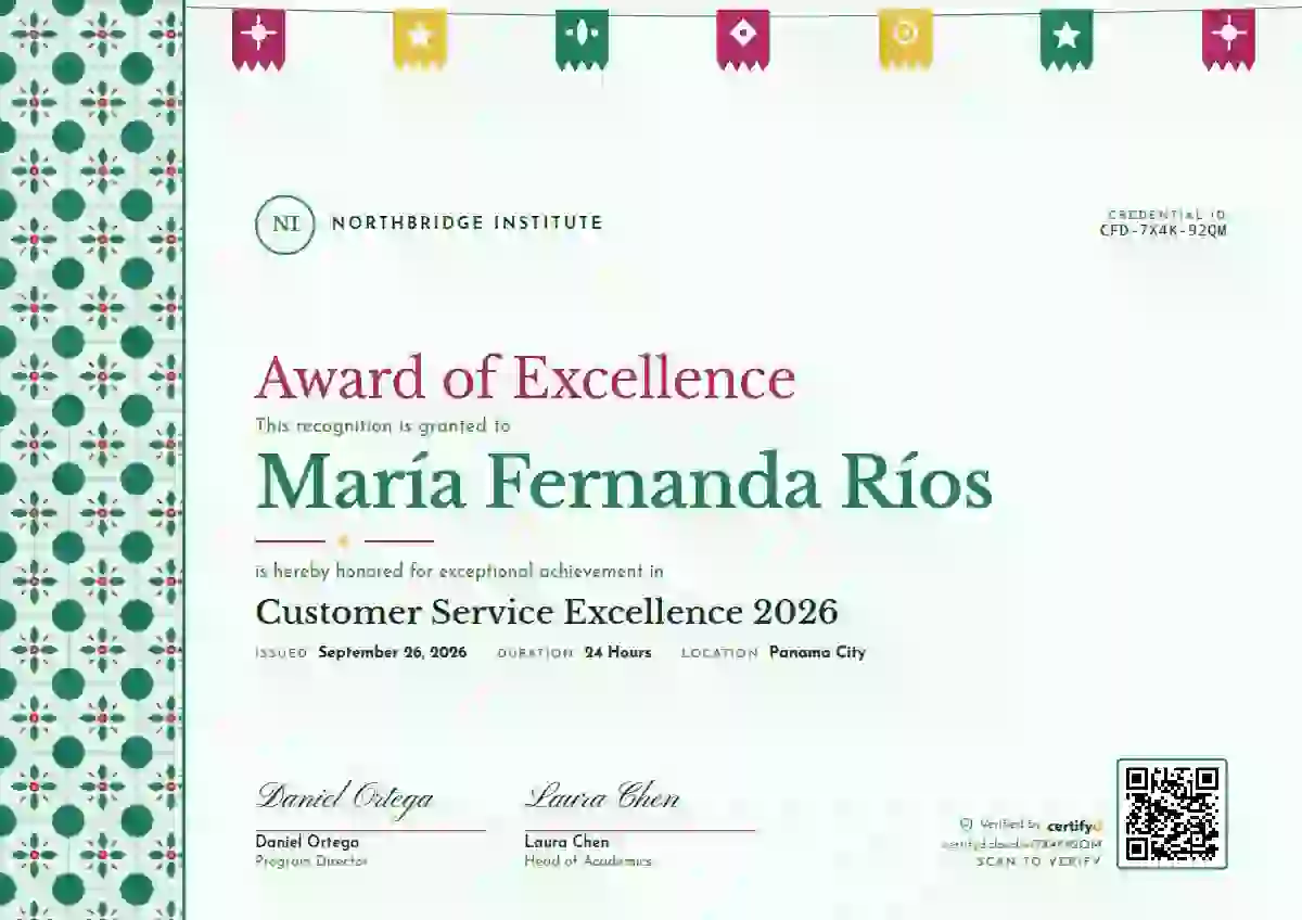 Plantilla de certificado Latin Heritage Jade Wide Band de premios y logros