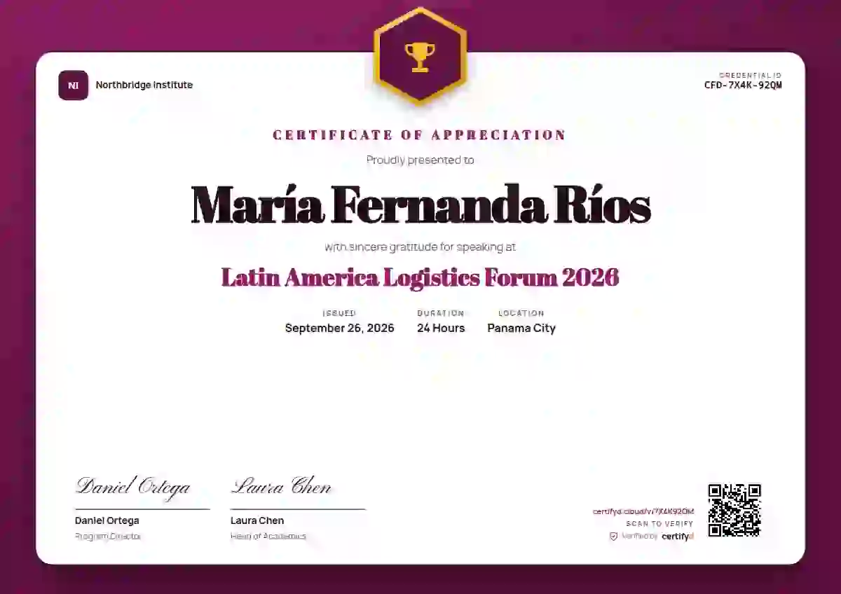 Plantilla de certificado Icon Badge Raspberry No Halo de ponente de conferencia