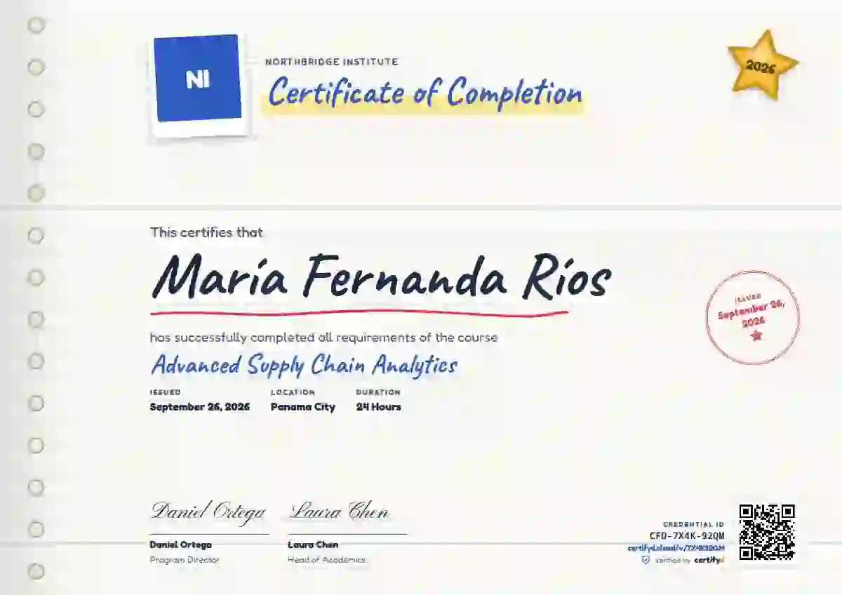 Notebook Page Sapphire Bare Page course completion certificate template