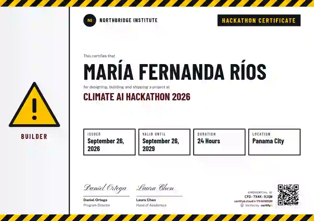Safety Card Ruby Hackathon hackathon certificate template