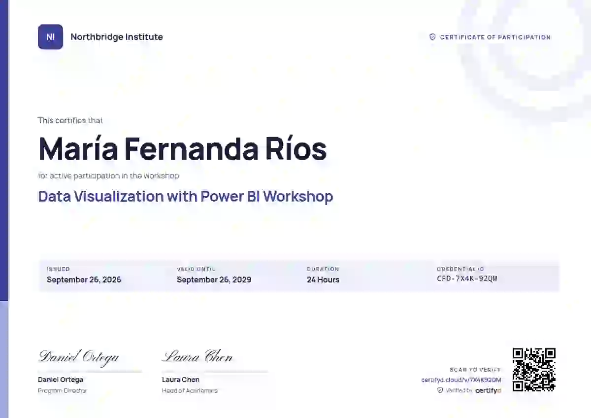 Corporate Clean Indigo webinar and workshop certificate template