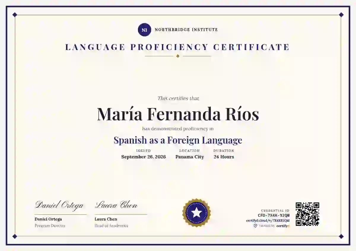 Plantilla de certificado Double Frame Diploma Ultramarine No Strip de dominio de idiomas