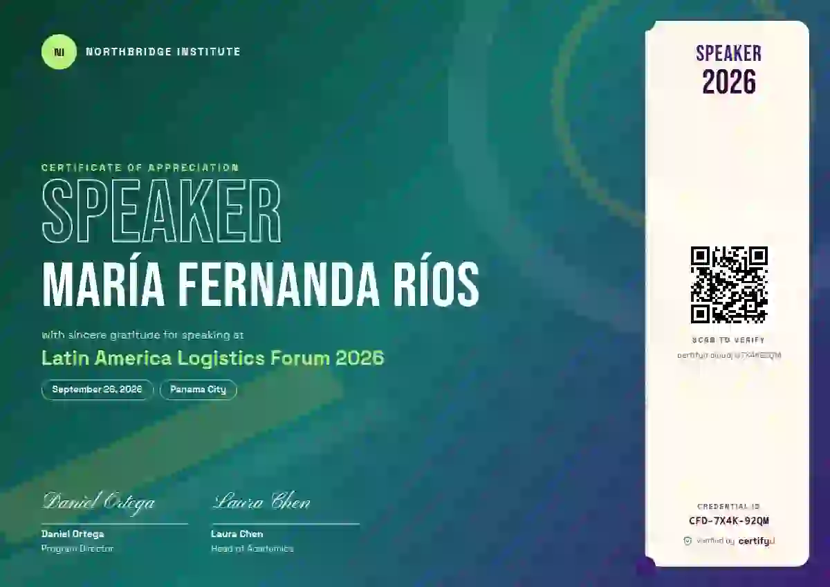 Festival Neon conference speaker certificate template