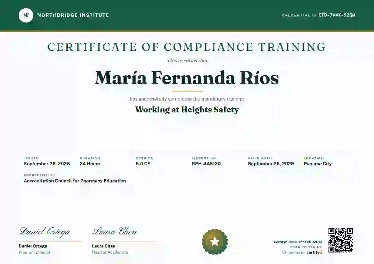 Diploma Subfields Seafoam Tall Band compliance and safety certificate template