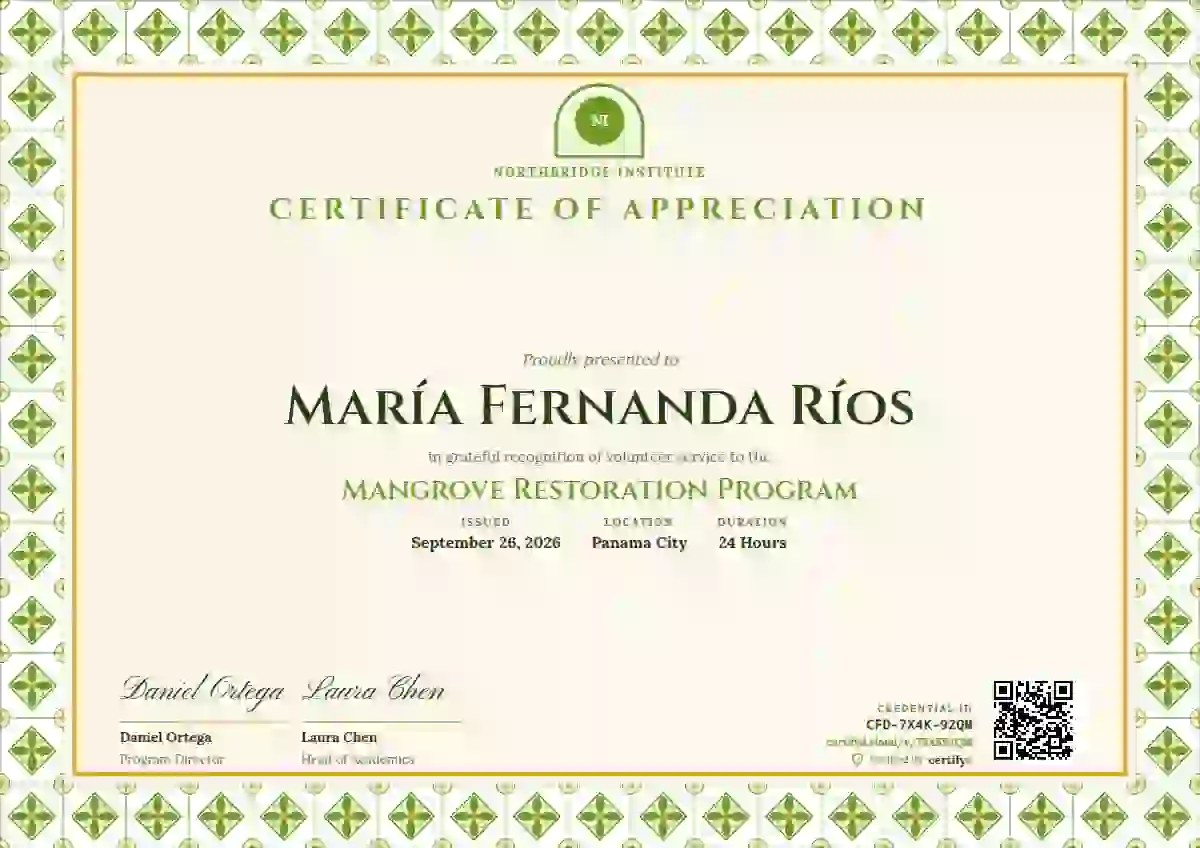 Talavera Frame Lime Bold Rule volunteer appreciation certificate template
