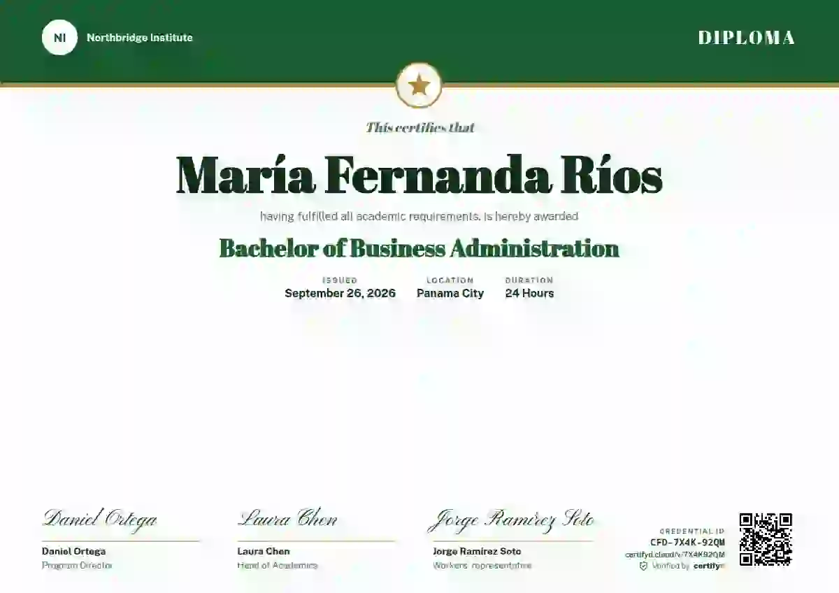 Triple Signature Forest Abril Publicsans academic diploma certificate template