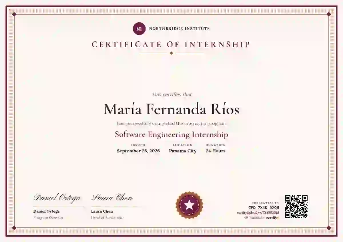 Double Frame Diploma Raspberry Faint Strip internship certificate template