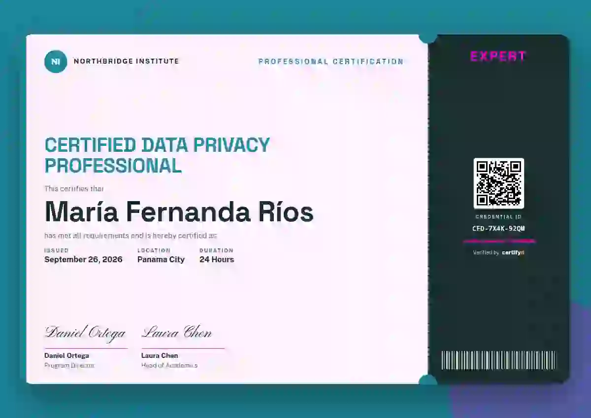 Workshop Ticket Cerulean Narrow Margin professional certification certificate template