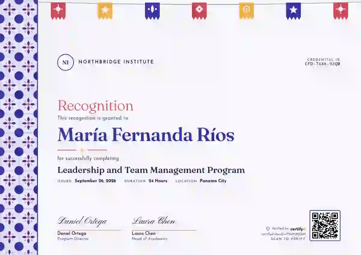 Latin Heritage Indigo latin america certificate template