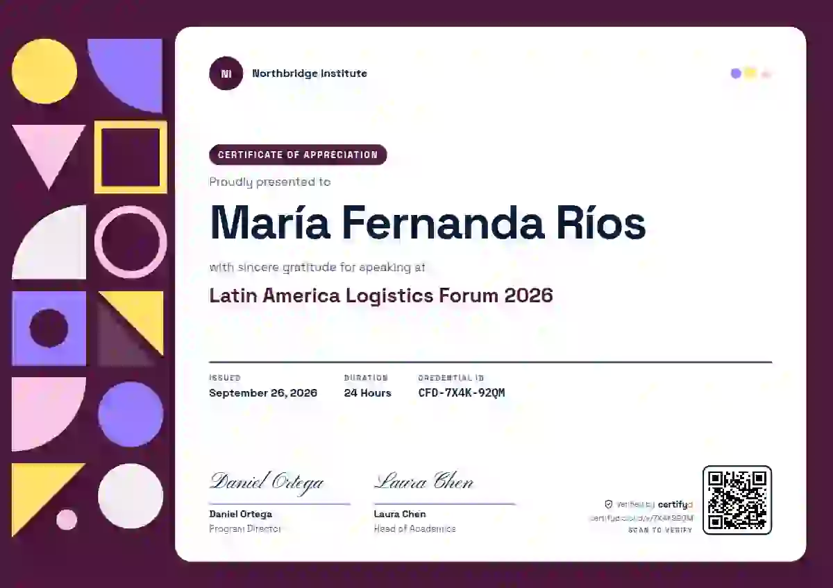 Geometric Soft Violet ConferenceSpeaker conference speaker certificate template