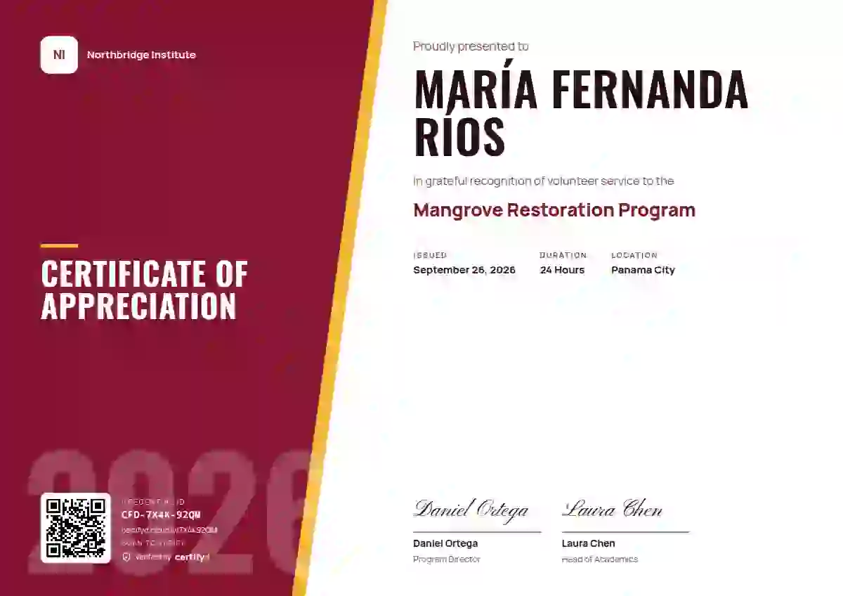Split Panel Burgundy Bold Ghost volunteer appreciation certificate template