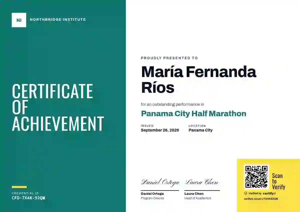 Plantilla de certificado Color Block Lagoon No Year 2 de deportes