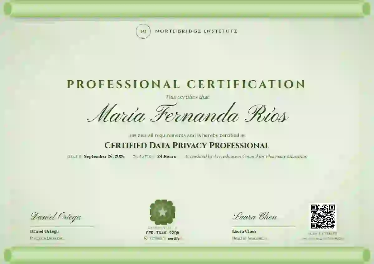 Scroll Parchment Lime Thick Roll professional certification certificate template