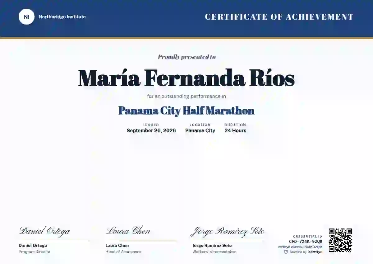 Plantilla de certificado Triple Signature Cobalt No Emblem de deportes
