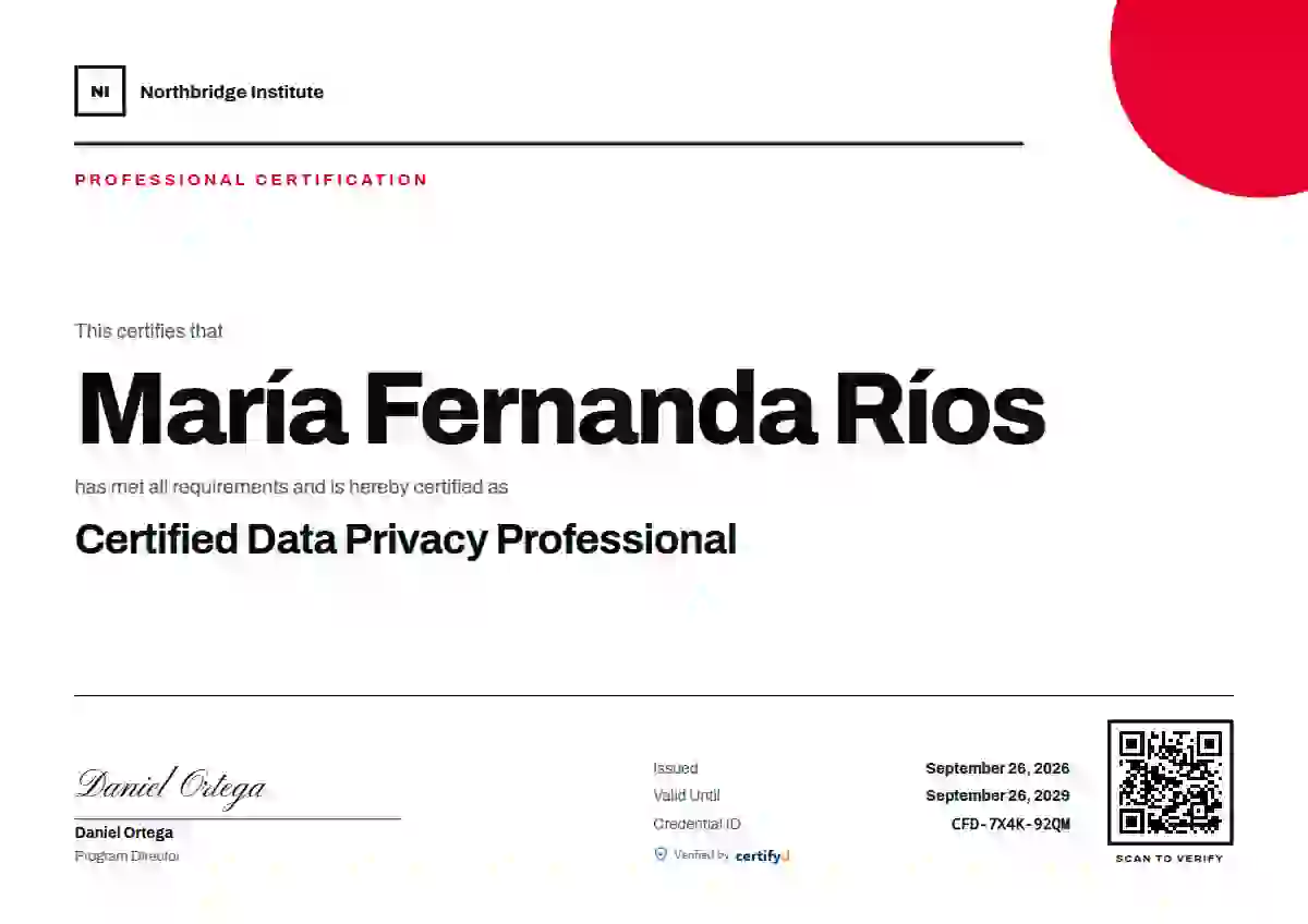 Mono professional certification certificate template