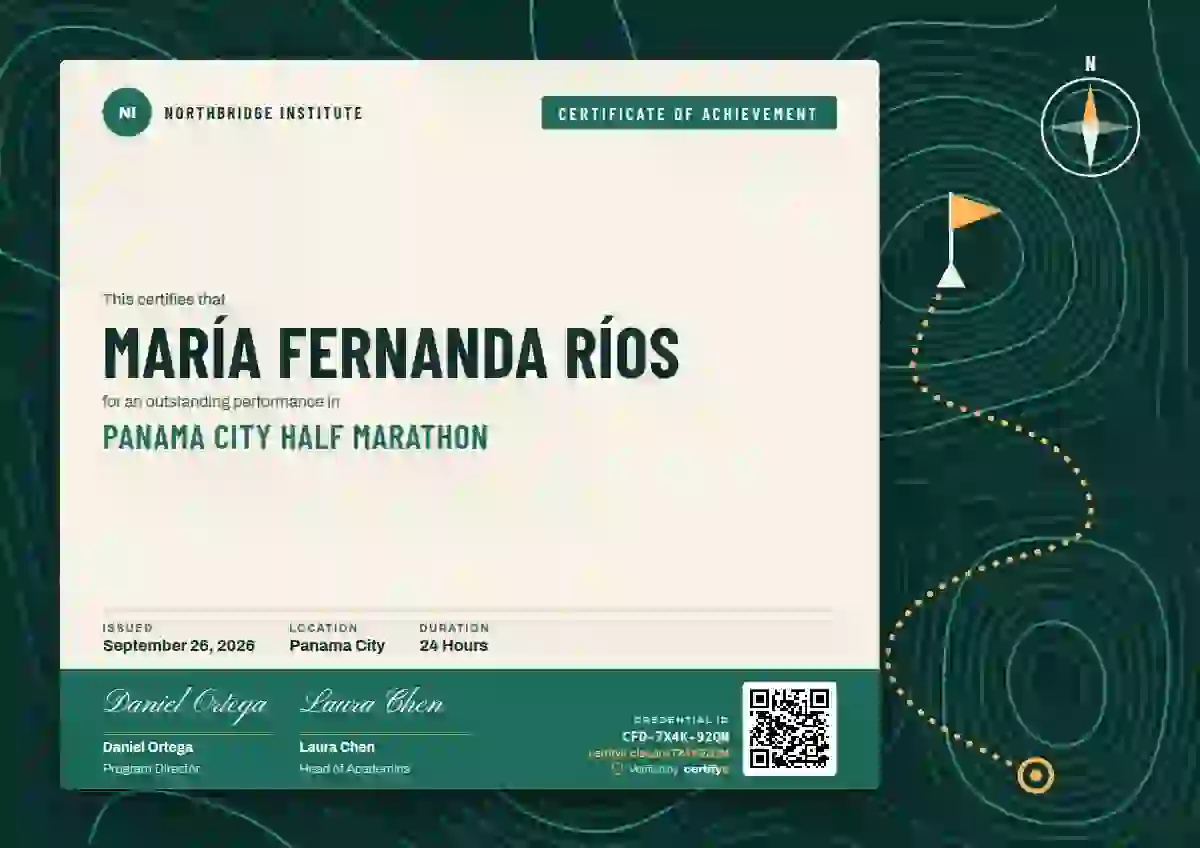 Contour Map sports certificate template