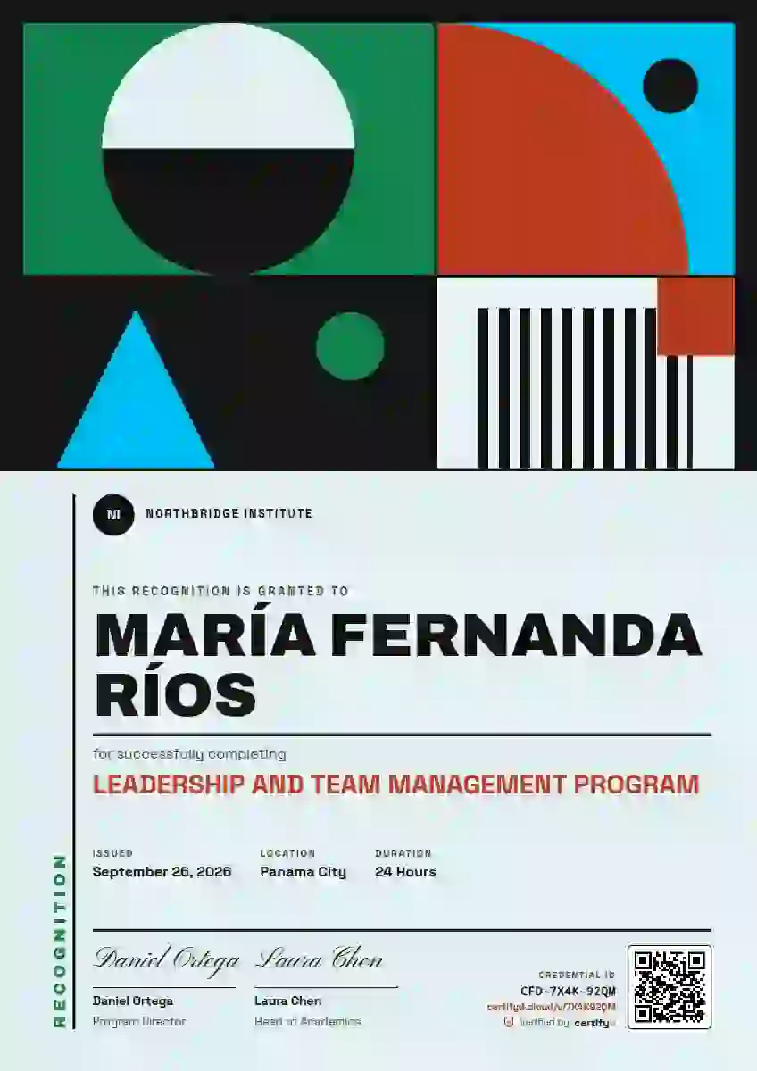 Plantilla de certificado Bauhaus Poster Jade de latinoamérica