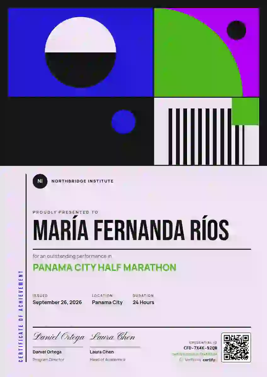 Bauhaus Poster Ultramarine sports certificate template