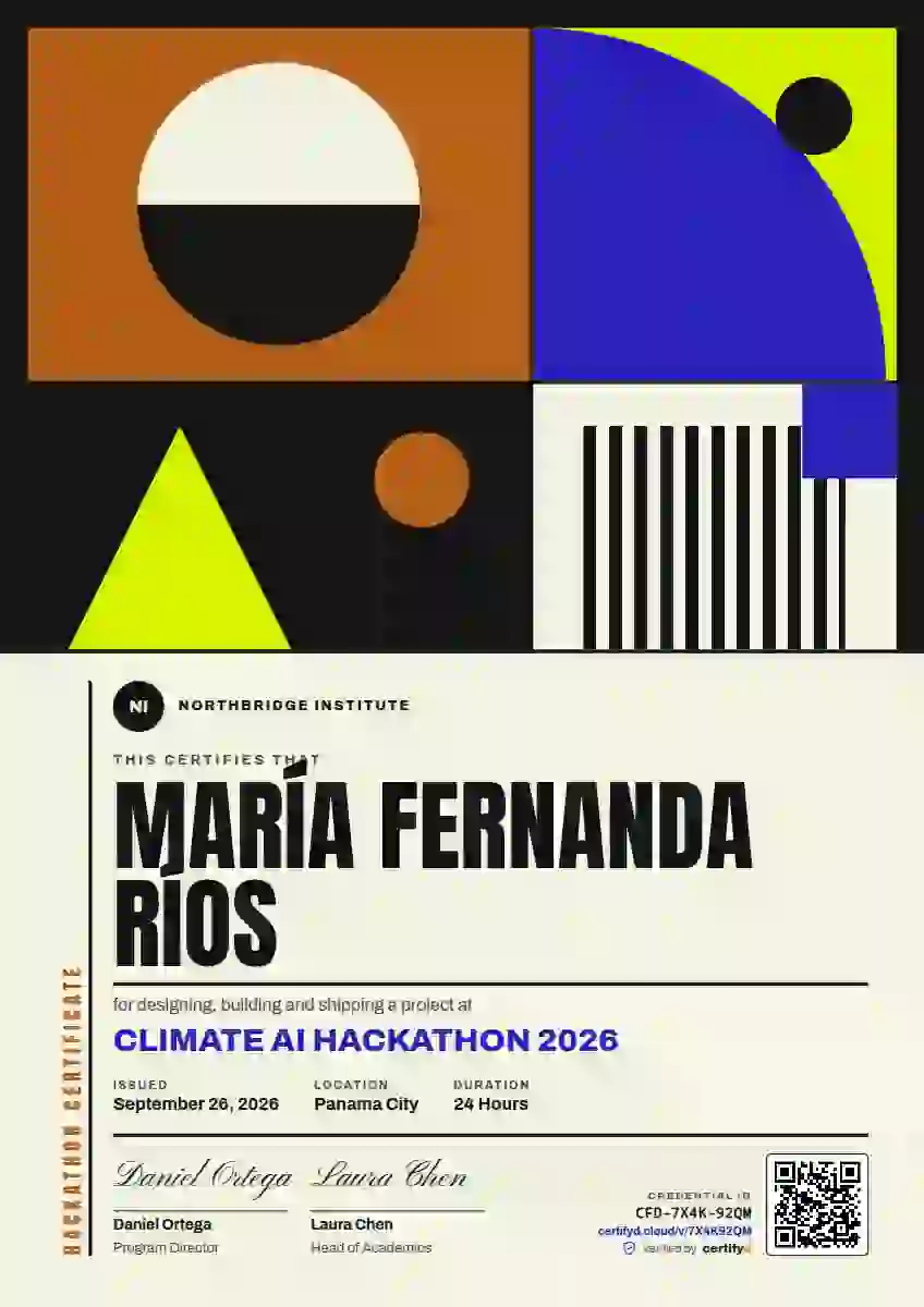 Bauhaus Poster Tangerine hackathon certificate template