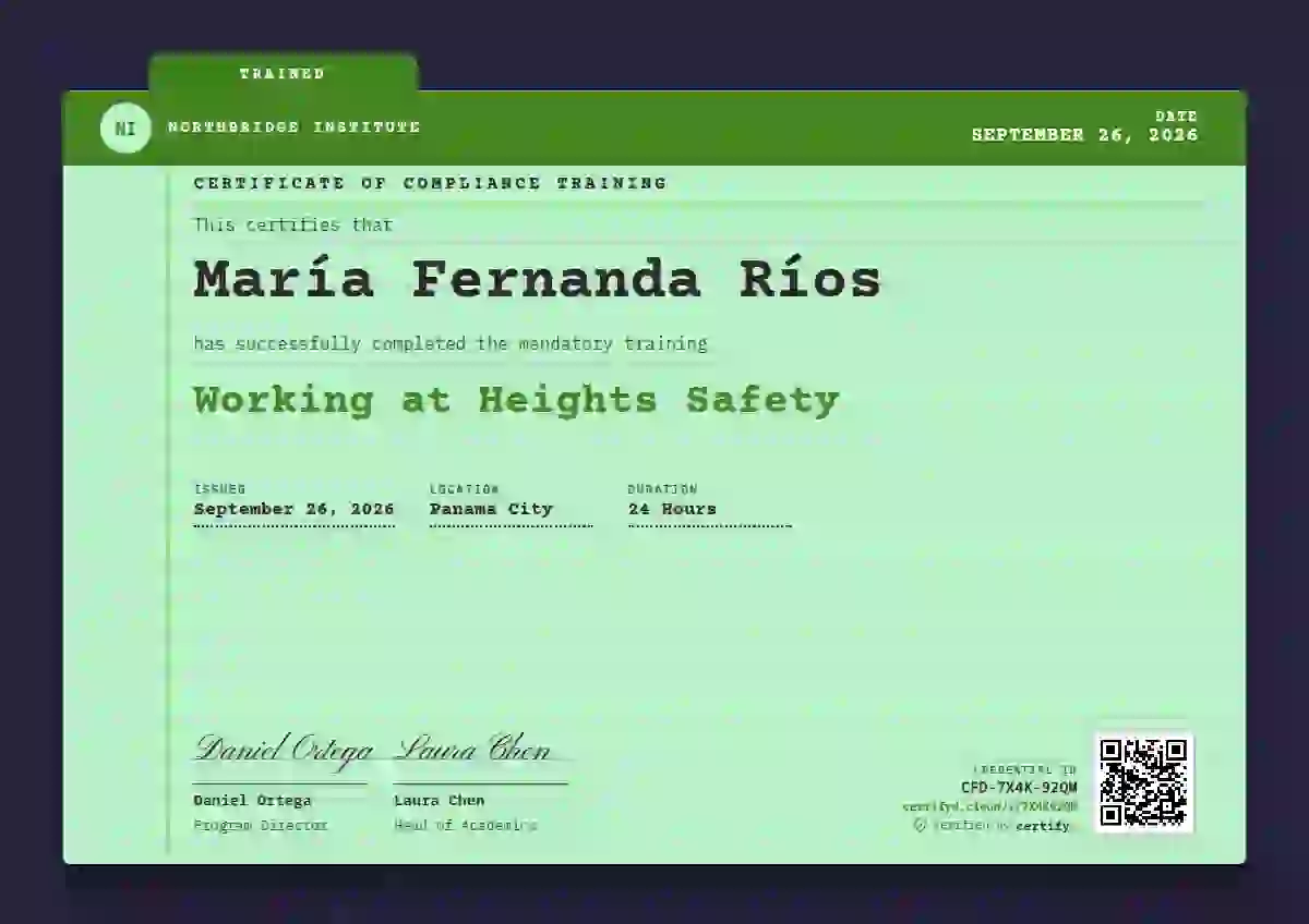 Plantilla de certificado Catalogue Card Fern de cumplimiento y seguridad