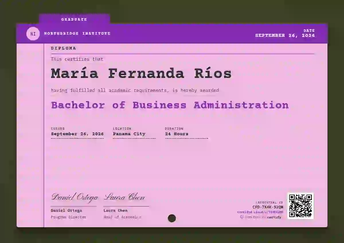 Catalogue Card Orchid academic diploma certificate template