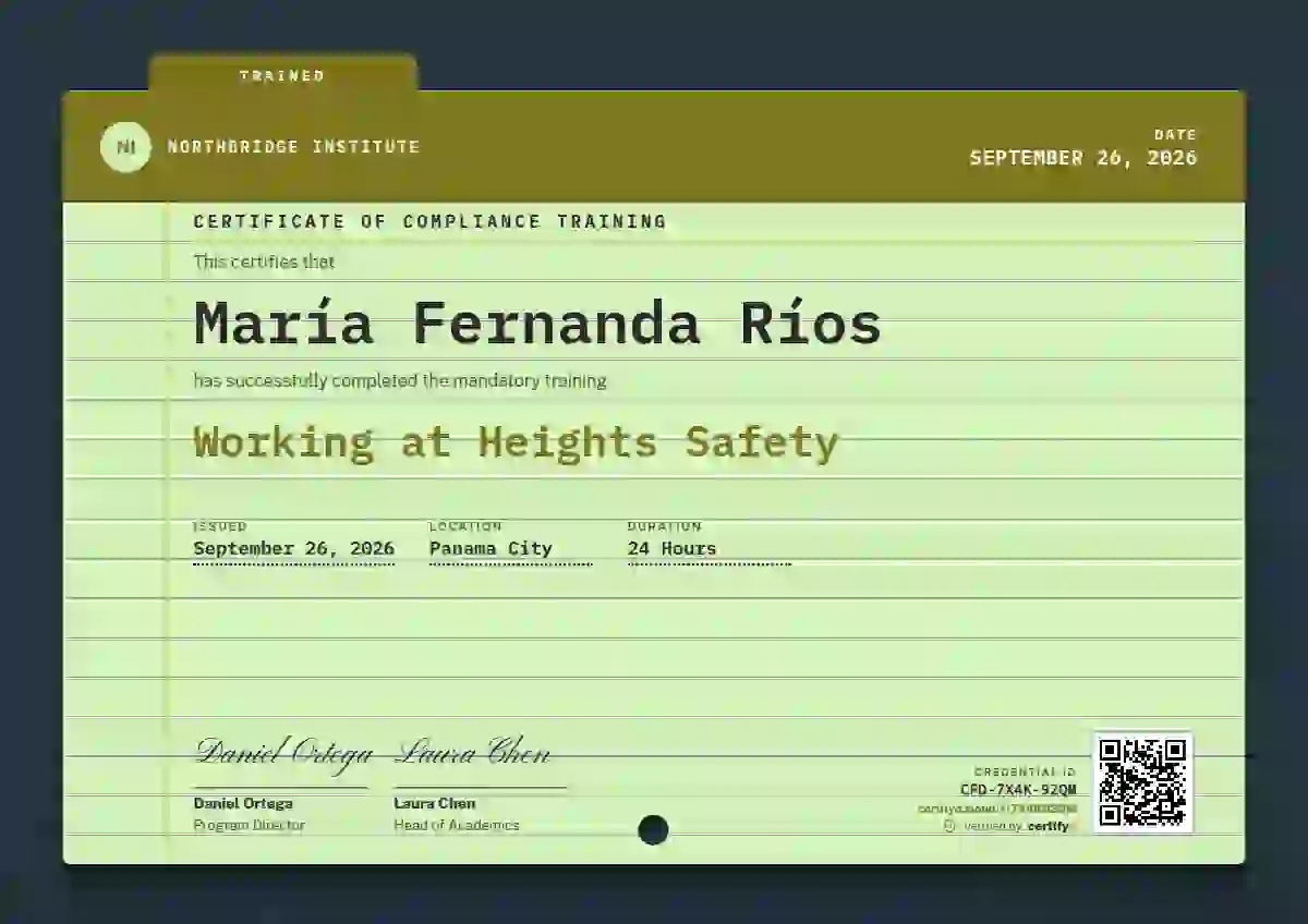 Plantilla de certificado Catalogue Card Marigold de cumplimiento y seguridad