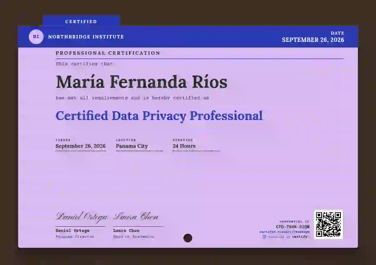 Plantilla de certificado Catalogue Card Ultramarine de certificación profesional