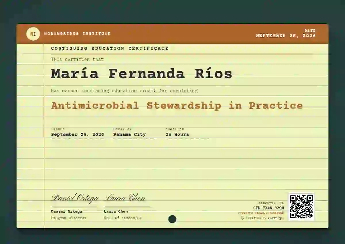 Catalogue Card Tangerine continuing education certificate template