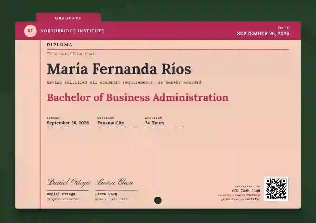 Catalogue Card Ruby academic diploma certificate template