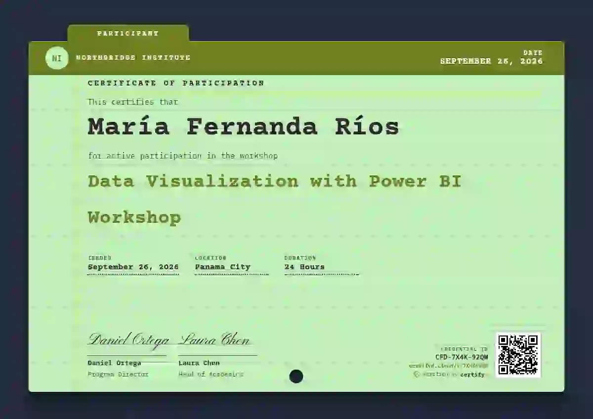 Catalogue Card Lime webinar and workshop certificate template